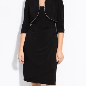 NWOT Alex Evenings 16W black jacket dress